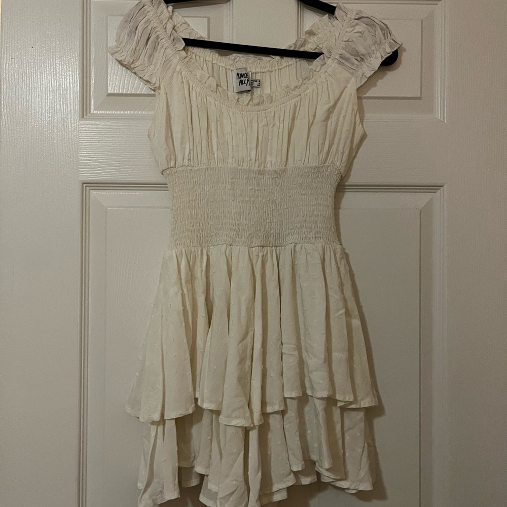 White ruffle romper